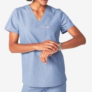 Figs Heather Indigo Scrub Top